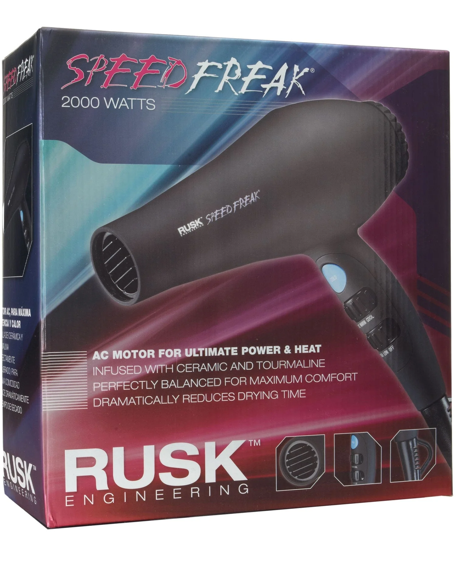 Speed Freak Ceramic + Tourmaline 2000 Watt Professional Hair Dryer - Image 5